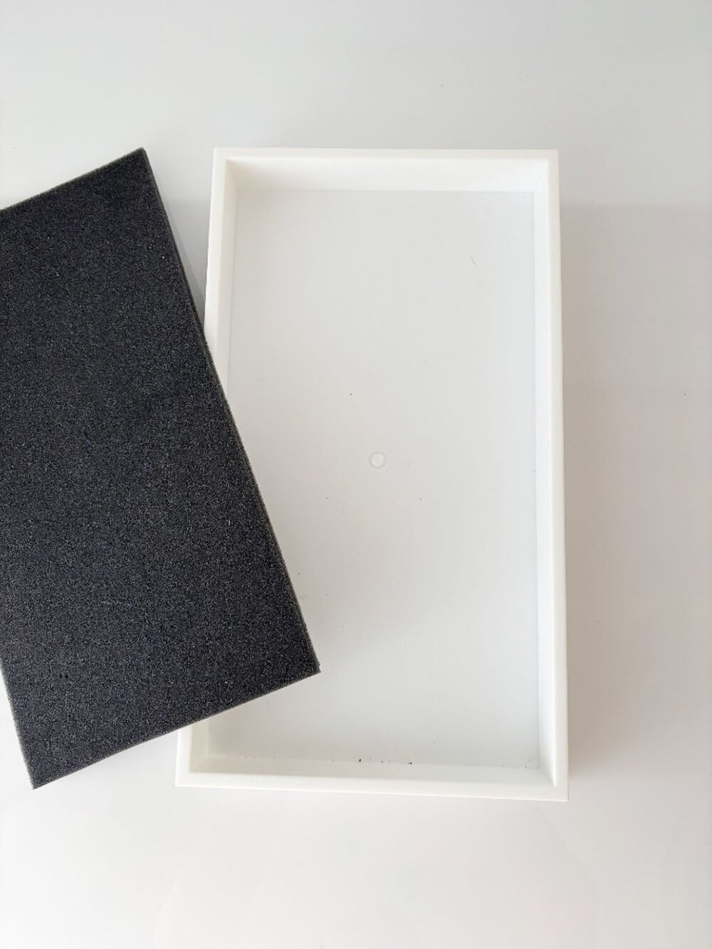 set of 10 x 1.5" White Stackable Jewellery Trays with removable foam inserts